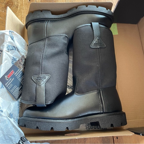 Rocky Warden Pull-On Wellington Public Service Boots Black 9M - Picture 9 of 10